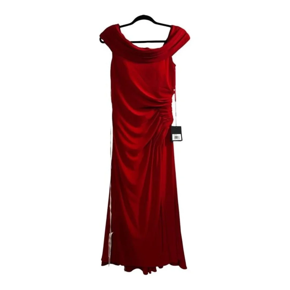 M1. Mac Duggal Red off the shoulder maxi dress - Picture 5 of 5